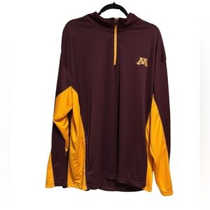 Champion Elite Minnesota Gophers Top Mens Size 2XL Quarter Zip Maroon Gold